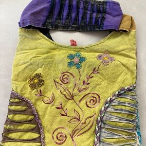 Embroidered Multicolor Hobo Bag